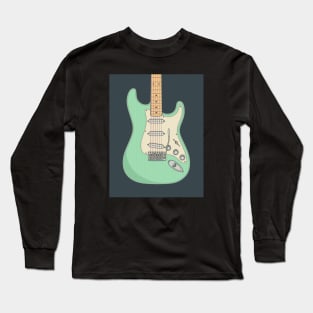 Surf Green Strat Guitar Long Sleeve T-Shirt